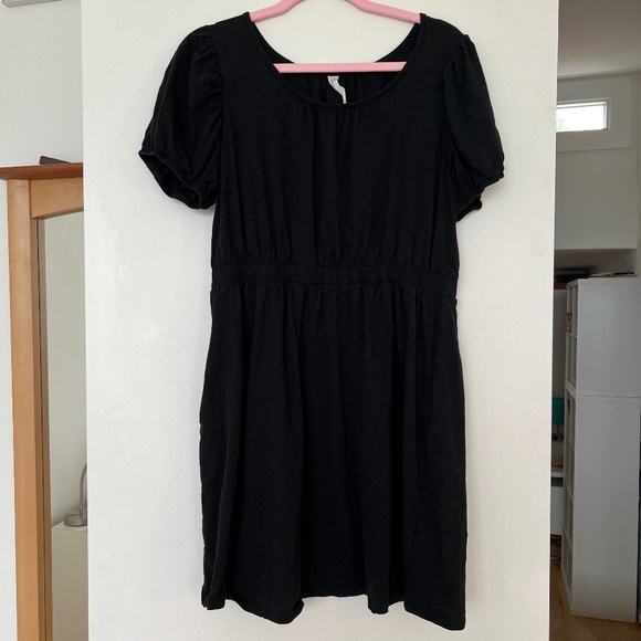 Anthropologie Daily Practice Black Cap Sleeve Dress M - Picture 3 of 3